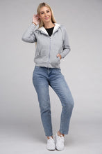 Load image into Gallery viewer, Fuzzy Trim Zip-Up Crop Hoodie