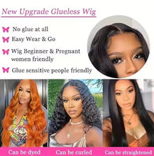 Load image into Gallery viewer, Ready To Go   HD Lace Front Wigs Glueless Put-on Go Body Wave Wig Pre-Plucked Blend Human Hair Transparent Lace Color