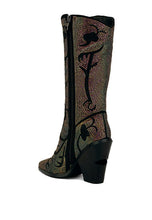 Load image into Gallery viewer, Glimmer Rhinestones Embellished Shimmer Calf Boots