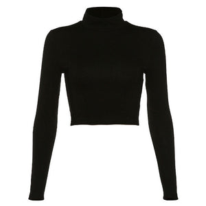 Women Cotton Hollowed Out Sexy Backless Long Sleeve Tops