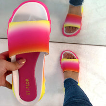 Load image into Gallery viewer, Color Sports Style One-word Slippers Cross-border Slippers Women