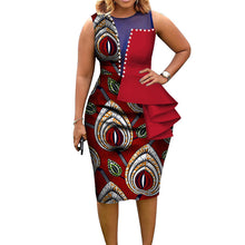 Load image into Gallery viewer, African Cotton Printed Sleeveless Tight Dress Elegant Party Wear