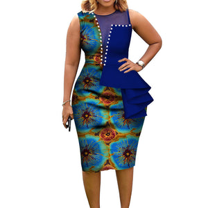 African Cotton Printed Sleeveless Tight Dress Elegant Party Wear