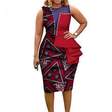 Load image into Gallery viewer, African Cotton Printed Sleeveless Tight Dress Elegant Party Wear