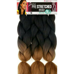 Afrobeauty Pre-Stretched 3 Bundles Spetra Braid 20" (Folded) - Total 40" Long - The Beauty With-N & Essentials