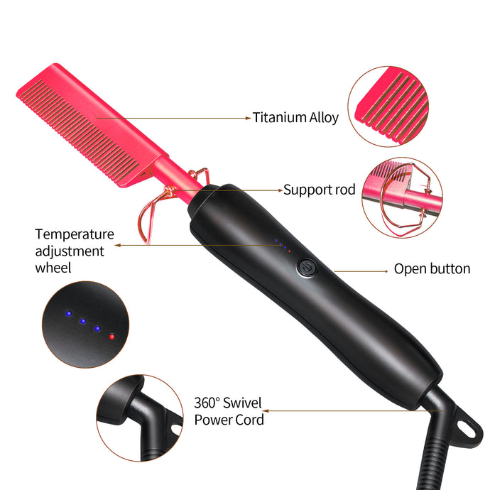 Mini Hair Straightening Hot Press Comb Electric - The Beauty With-N & Essentials