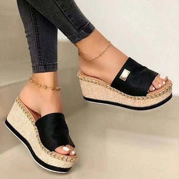 Casual Muffin Wedge Sandals And Slippers